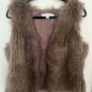 New York & Company brown faux fur vest